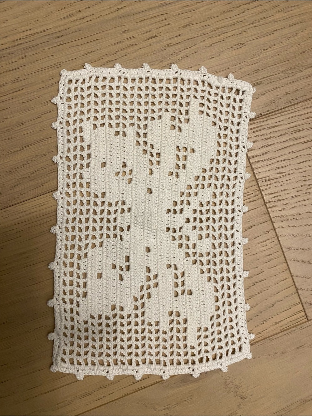 Handmade butterfly Crochet Doily Runner in Cream